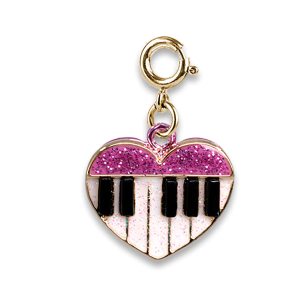 Charm It Gold Glitter Piano Heart Charm