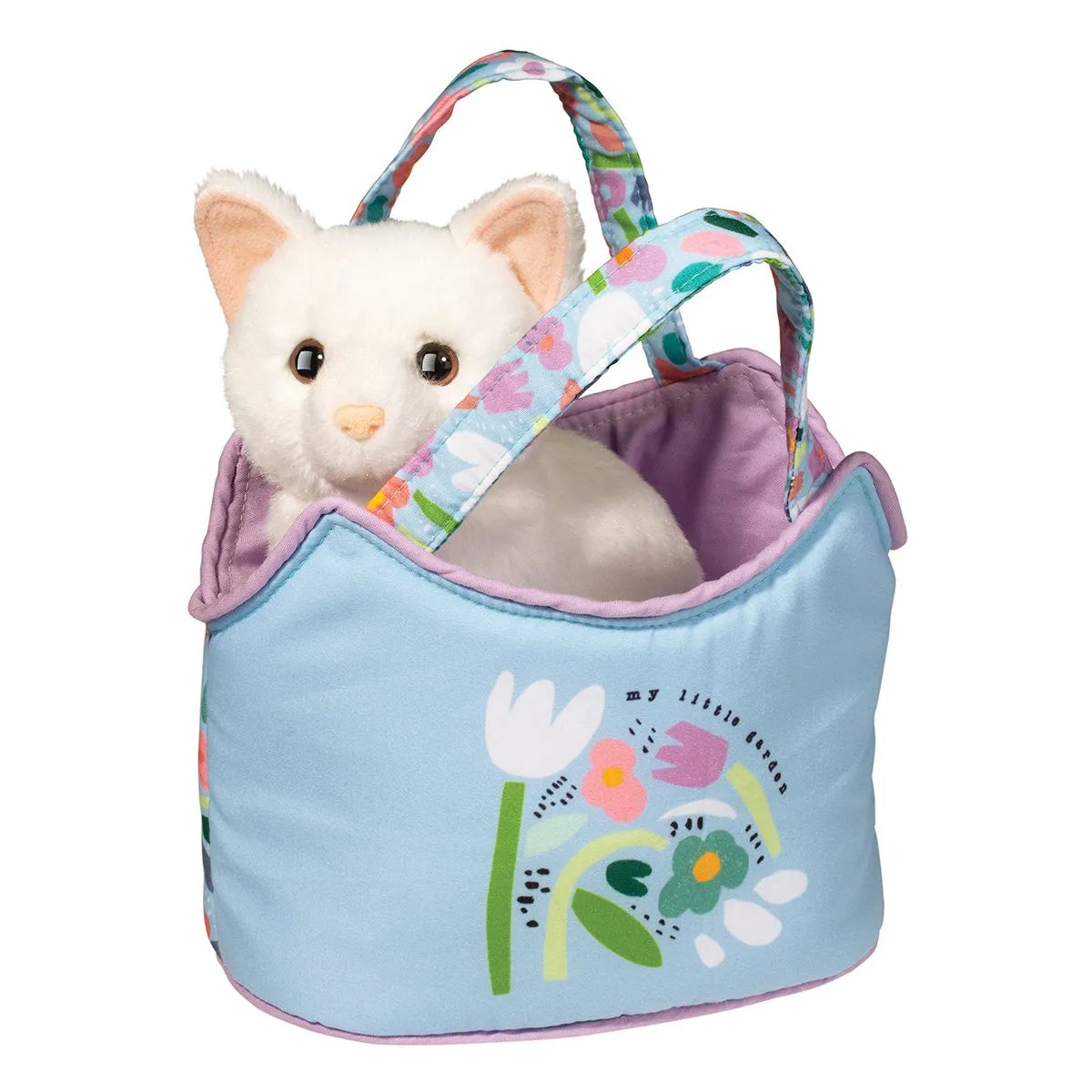 Douglas Sassy Pet Sak My Little Garden with White Cat 6.5