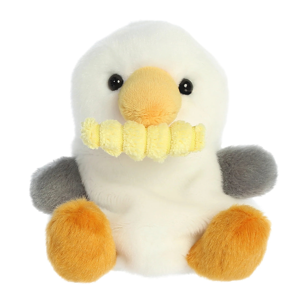Peluche Aurora Palm Pals Usagi Sea Bunny, Coniglietto Marino Bianco E Nero, 13 Cm, Imbottito Con Fagotti Di Plastica Riciclata