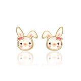 Girl Nation Easter Bunny Cutie Enamel Stud Earrings