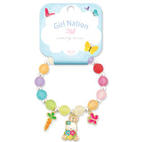 Girl Nation Charming Whimsy Bracelet Easter Bunny and Blooms