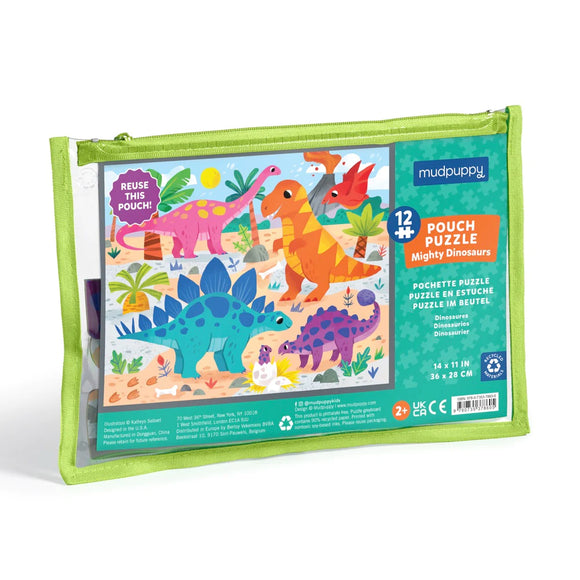 Mudpuppy Pouch Puzzle - Mighty Dinosaurs