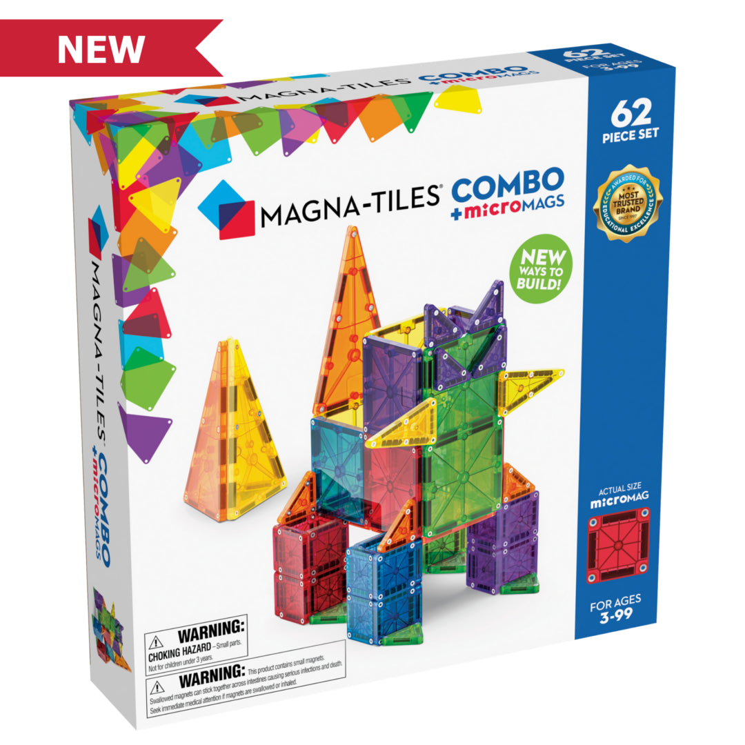 Magna-Tiles® Combo Set + microMAGS (62 pieces) – Growing Tree Toys