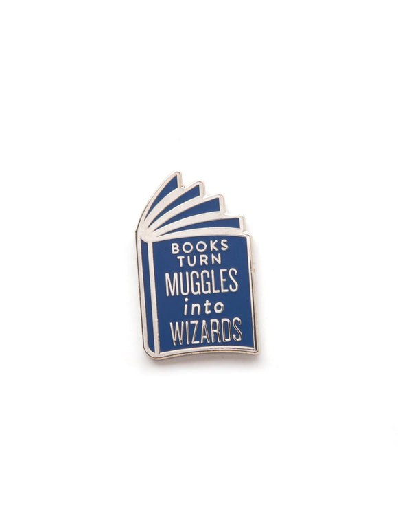 Out of Print Enamel Pin: Books Turn Muggles into Wizards