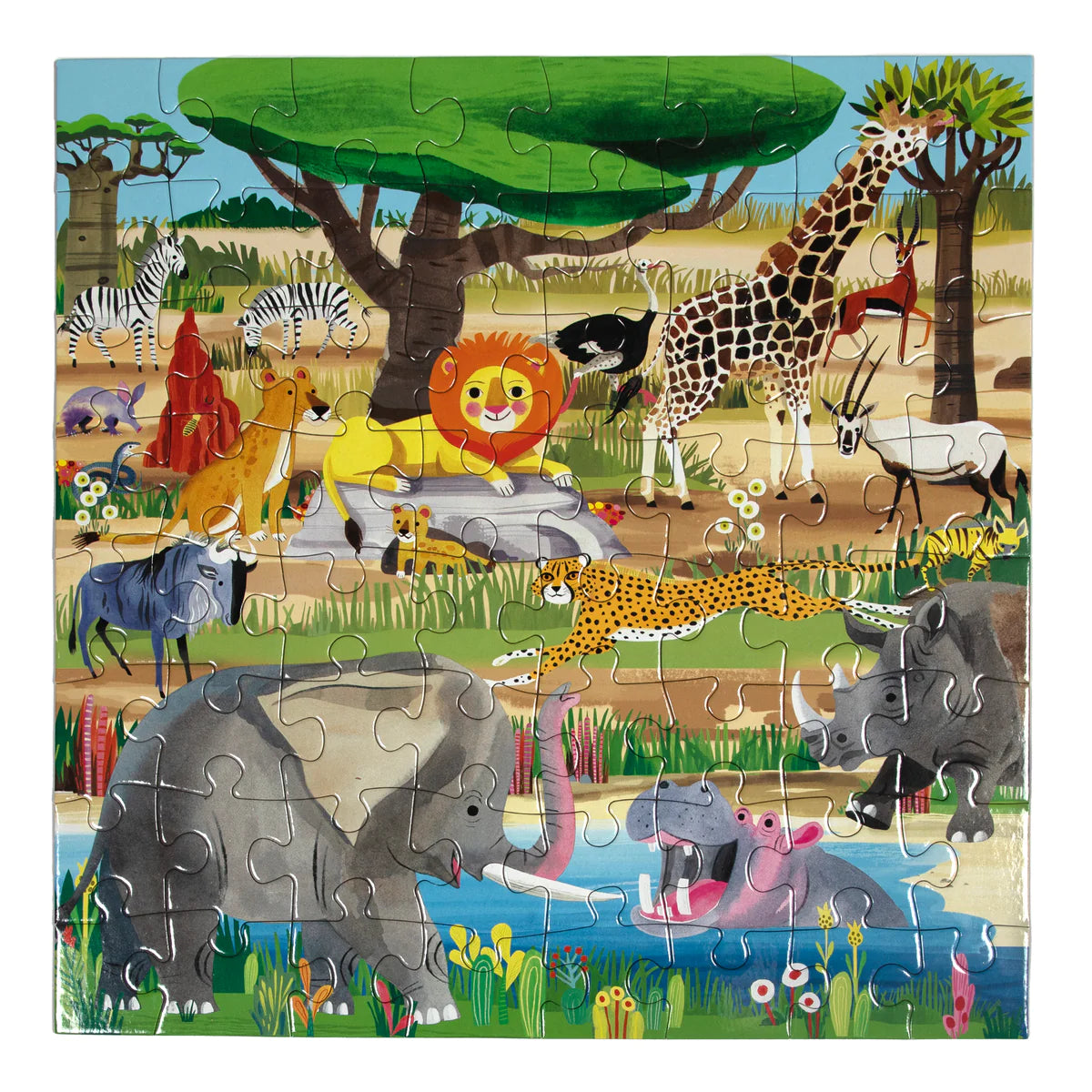 eeBoo 64 Piece Puzzle Savanna Growing Tree Toys