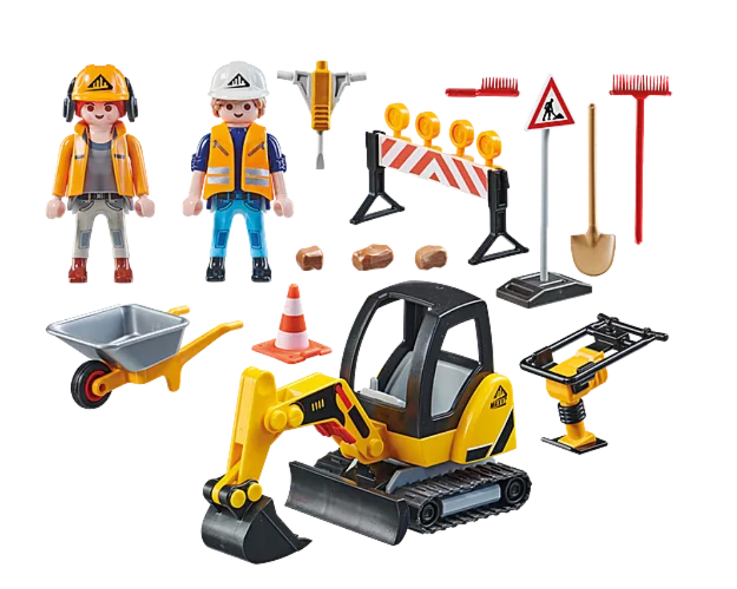 Playmobil Set Construction/road Works Combined Vehicles/figures/equipment -   Norway
