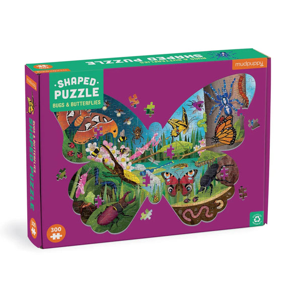 Mudpuppy 300 Piece Shaped Scene Puzzle - Bugs & Butterflies