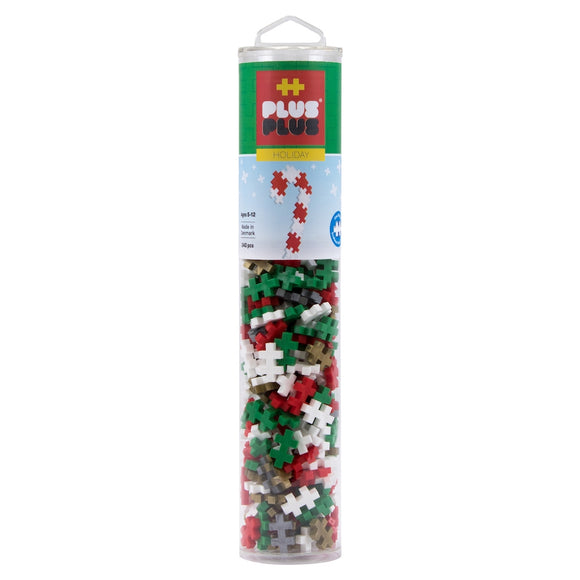 Plus-Plus Open Play Tube - 240pc Holiday Mix with Gold & Silver