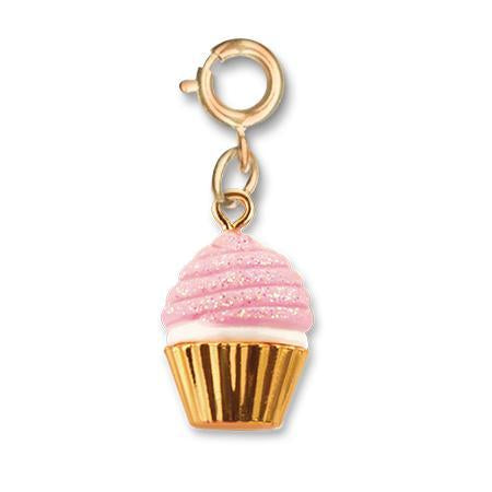 Charm It Gold Pink Glitter Cupcake
