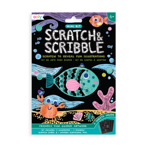Ooly Scratch & Scribble Mini Scratch Art Kit - Friendly Fish