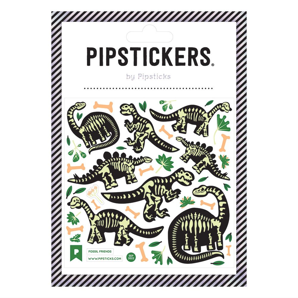Pipsticks® 4x4" Sticker Sheet: Glow-in-the-Dark Fossil Friends – Growing  Tree Toys