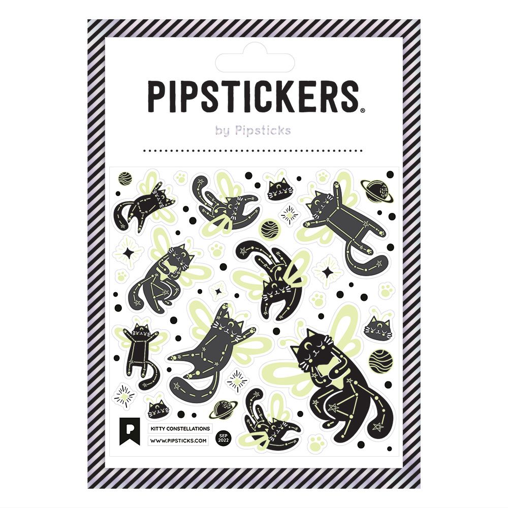 Pipsticks® 4x4" Sticker Sheet: Glow-in-the-Dark Kitty Constellations –  Growing Tree Toys