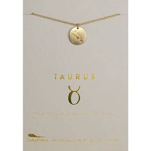 Lucky Feather Zodiac Necklace: Taurus