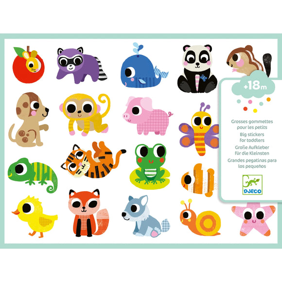Djeco Large Easy Peel Stickers: Baby Animals