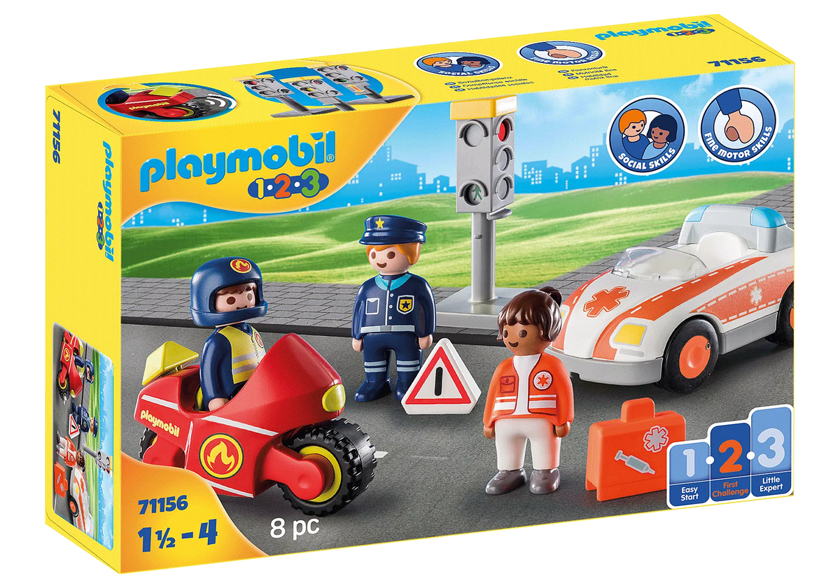  Playmobil Emergency Motorbike : Toys & Games