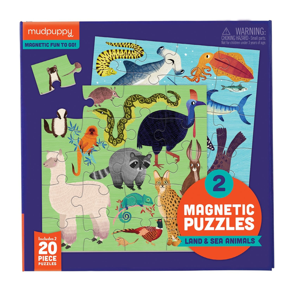 Mudpuppy Magnetic Puzzles - Land and Sea Animals