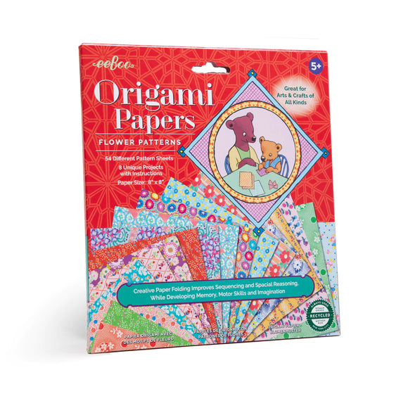 eeBoo Origami Paper: Flower Patterns
