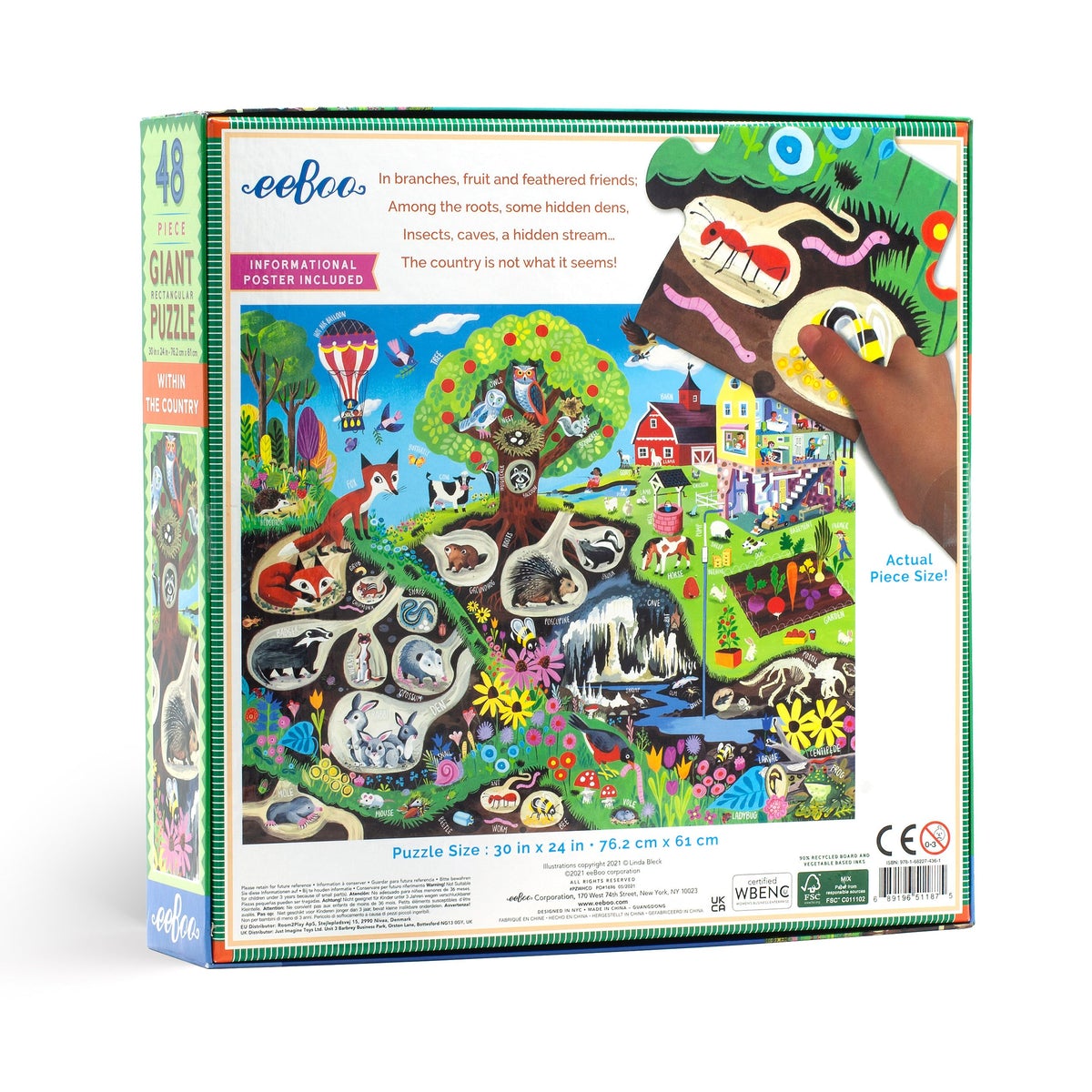 eeBoo 48 Piece Giant Puzzle Within The Country