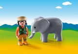 Playmobil 1.2.3 Zookeeper with Elephant