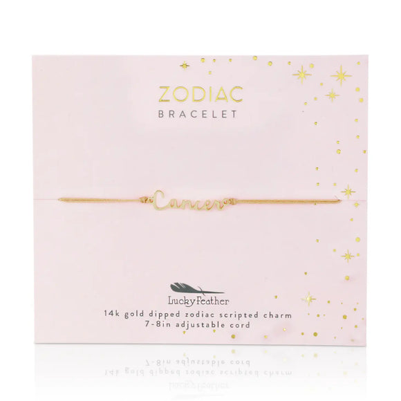 Lucky Feather Zodiac Bracelet: Cancer