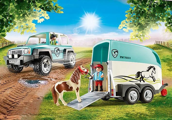 70511 - Playmobil Country - Voiture et van pour poney Playmobil