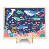 Mudpuppy 100 Piece Wood Puzzle & Display - Ocean Life