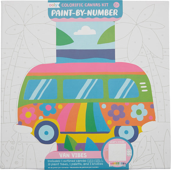 Ooly Colorific Canvas Paint By Number Kit - Van Vibes