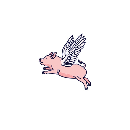 Tattly Pairs Flying Pig Tattoo Tattoo