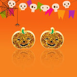 Girl Nation Halloween Stud Earrings: Glitter Pumpkin