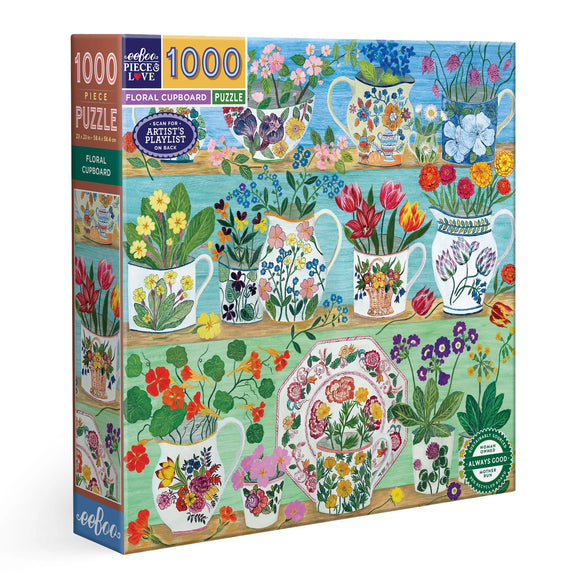 eeBoo 1000 Piece Puzzle Floral Cupboard