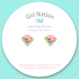 Girl Nation Princess Jewel Cutie Stud Earrings