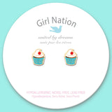 Girl Nation Classic Cupcake Cutie Stud Earrings
