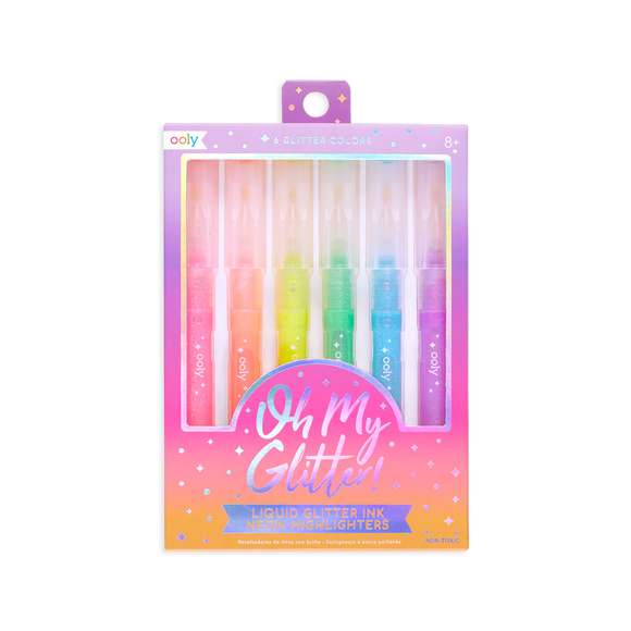 Ooly Oh My Glitter!: Liquid Glitter Ink Neon Highlighters (Set of 6)