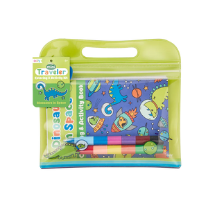 Ooly Mini Traveler Coloring & Activity Kit: Dinosaurs in Space