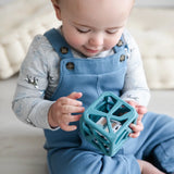 Malarky Kids® Chew Cube Silicone Rattle: Grey