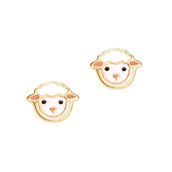 Girl Nation Lovely Lamb Cutie Enamel Stud Earrings