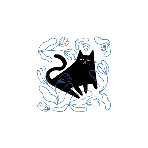 Tattly Pairs Blue Garden Kitty Tattoo