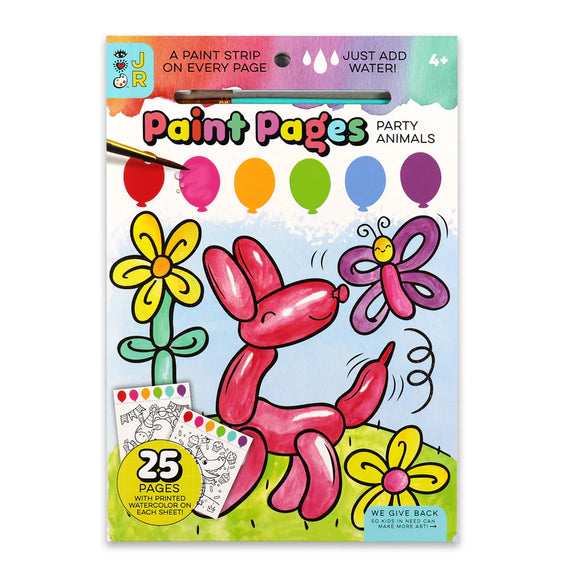 Bright Stripes Paint Pages: Party Animals