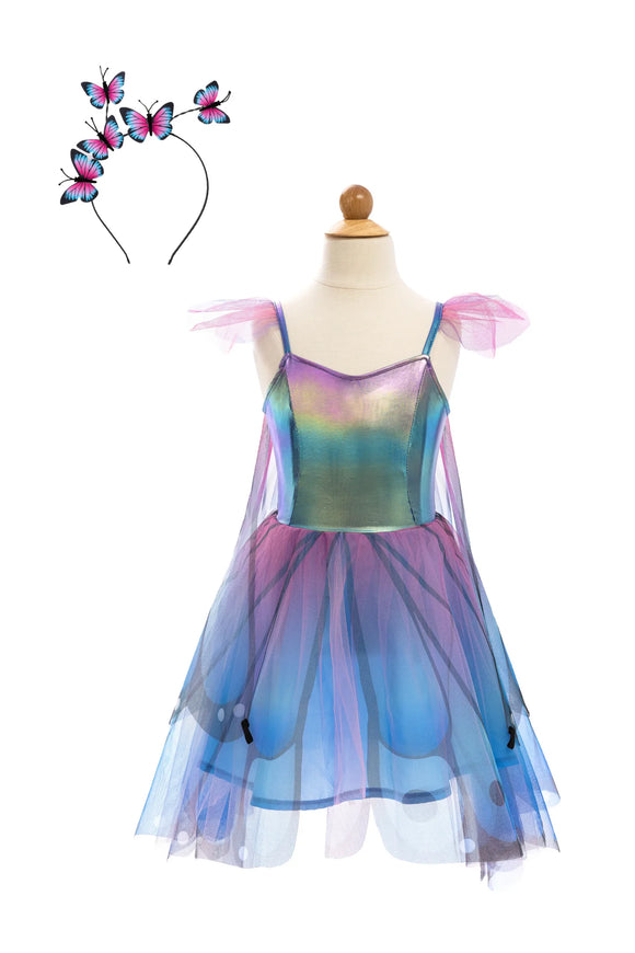 Great Pretenders Blue Butterfly Twirl Dress with Wings & Headband