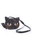 Great Pretenders Cat's Meow Black Chunky Glitter Kitty Purse