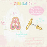 Girl Nation Ballet Slipper Cutie Enamel Stud Earrings