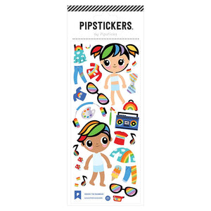 Pipsticks® 3"x7" Sticker Sheet: Rockin' the Rainbows