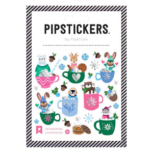 Pipsticks® 4x4" Sticker Sheet: Hot Cocoa Critters