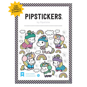 Pipsticks® 4x4" Sticker Sheet: Snuggly Unicorns