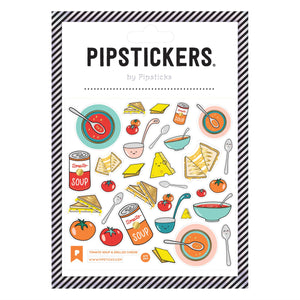 Pipsticks® 4x4" Sticker Sheet: Tomato Soup & Grilled Cheese