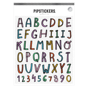 Pipsticks® 6"x7" Sticker Sheet: Hand Lettered Big Alphabet