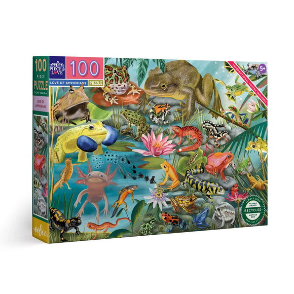 eeBoo 100 Piece Puzzle Love of Amphibians