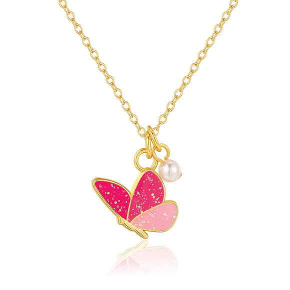 Girl Nation Sweet Petite Necklace Glitter Butterfly Dreams