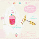 Girl Nation Boba Tea Bliss Cutie Stud Earrings