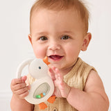 Itzy Ritzy Bitzy Shake™ - Silicone Teether with Rattle: Goose